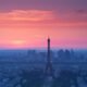 panorama paris sunset 80x80